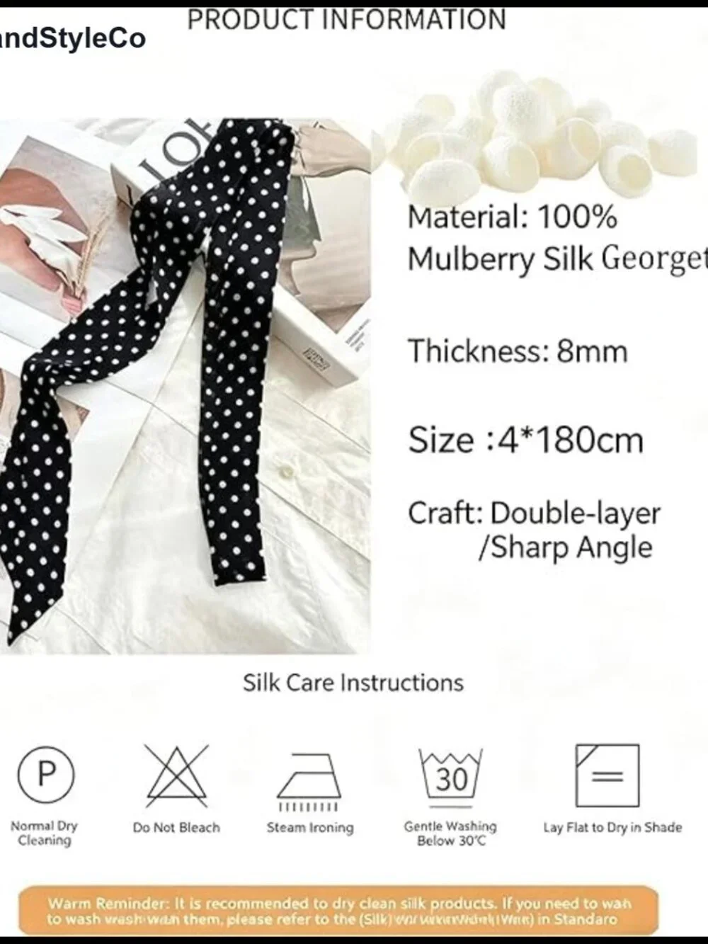 100% Mulberry Silk Georgette Scarf Lightweight Sheer Flowy Long Skinny